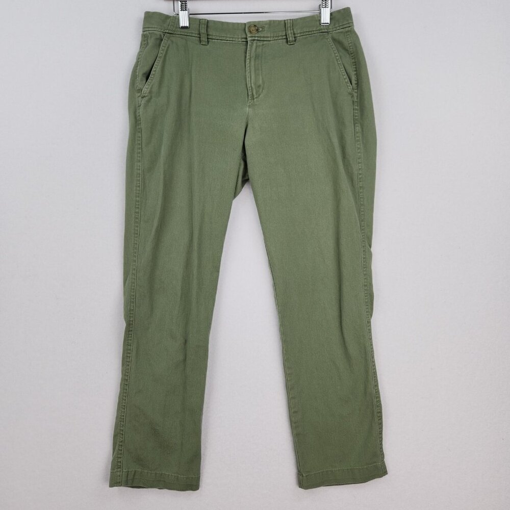 J Crew Pants Womens 6 Green Slim Chino Mid Rise Straight Leg Trousers Casual